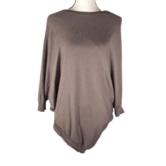 Brunello Cucinelli Asymmetrical Cashmere silk poncho batwing tunic sweater sz S - Picture 1 of 13